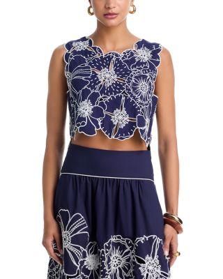 Split Back Cropped Top by FARM RIO