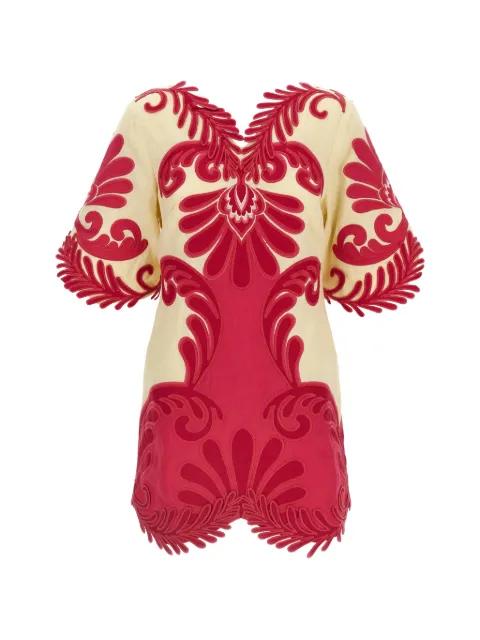Spring Arabesc embroidered mini dress by FARM RIO