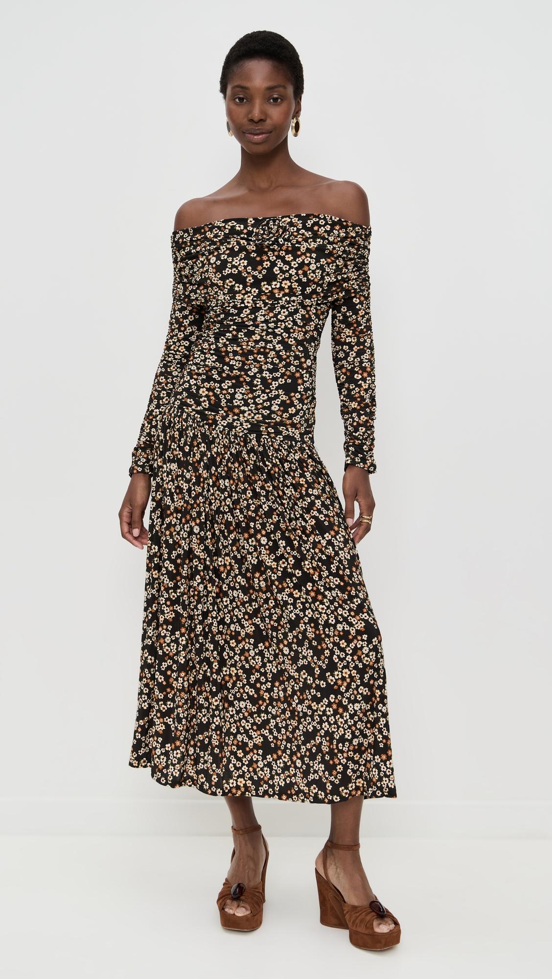 Tiny Flowers Long Sleeve Maxi Dress by FARM RIO