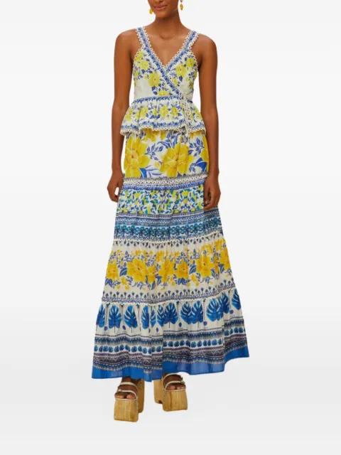 Zuli floral-print tiered maxi skirt by FARM RIO