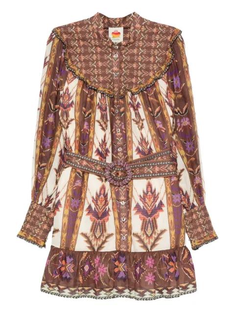 beaded belted mini dress by FARM RIO