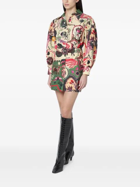 beaded belted printed dress by FARM RIO