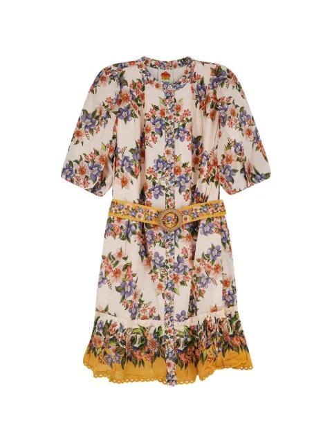 belted floral-print dress by FARM RIO