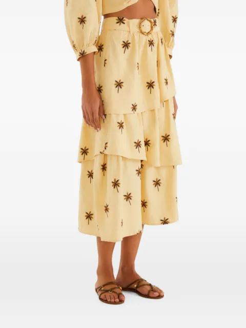 belted midi skirt by FARM RIO