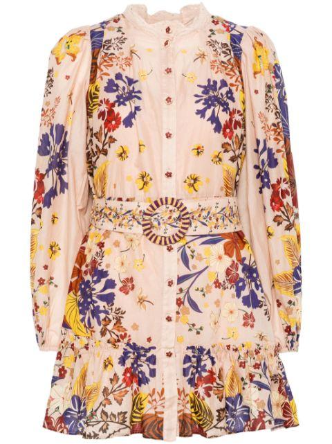 bouquet puff-sleeve mini dress by FARM RIO