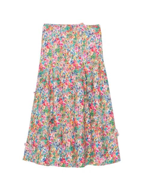 butterfly-appliqué maxi skirt by FARM RIO