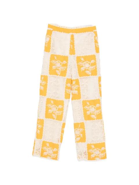 crochet-knit patchwork trousers by FARM RIO