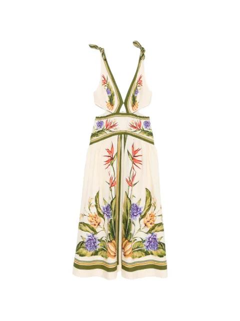 cut-out floral-print midi dress by FARM RIO