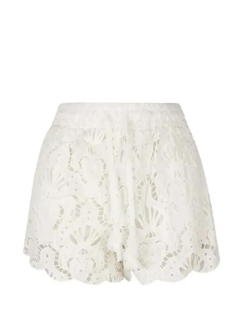 embroidered scalloped shorts by FARM RIO