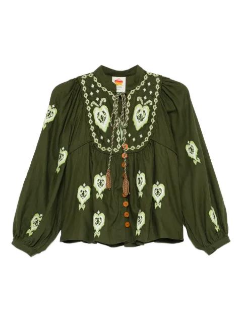 embroidered tassel shirt by FARM RIO