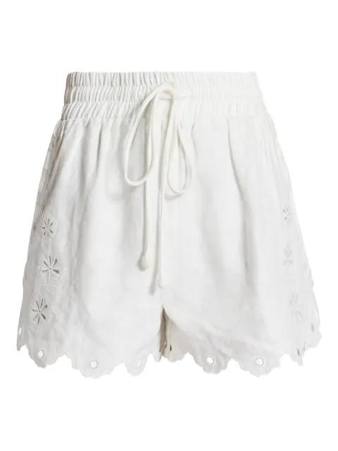 eyelet-embroidered scalloped-hem shorts by FARM RIO