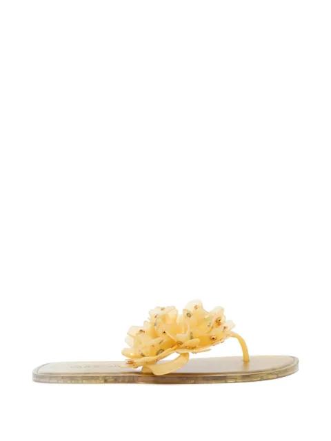 floral-embellished flip flops by FARM RIO