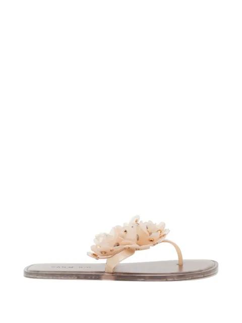 floral-embellished flip flops by FARM RIO