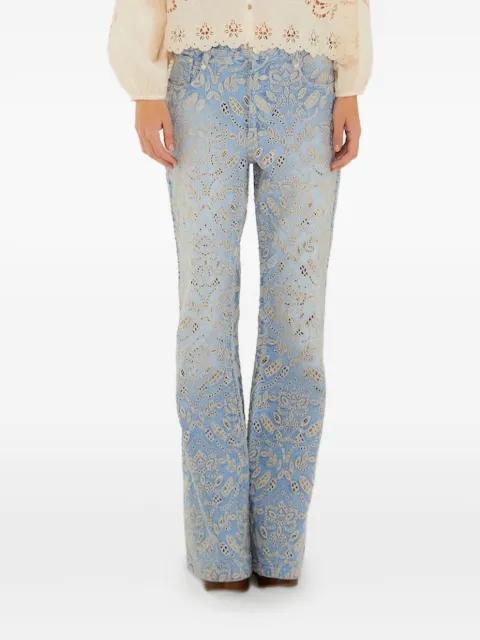 floral-embroidered jeans by FARM RIO