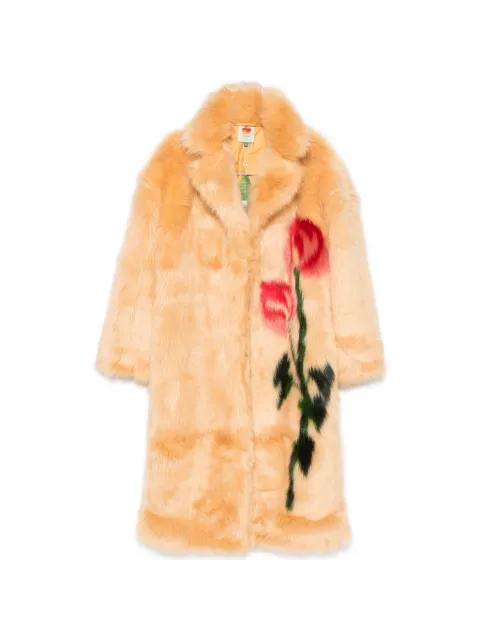 floral-motif faux-fur coat by FARM RIO