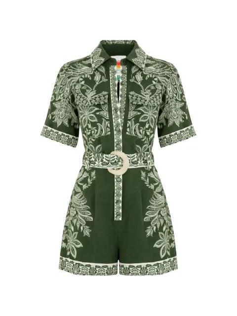 floral-print belted playsuit by FARM RIO
