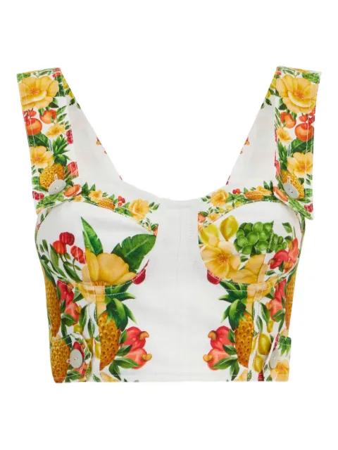 floral-print crop top by FARM RIO