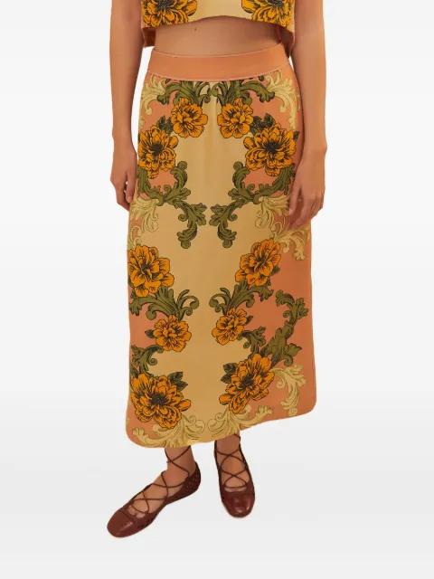 floral-print midi skirt by FARM RIO