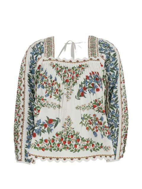 floral-print pleated blouse by FARM RIO