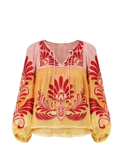 floral print tie blouse by FARM RIO