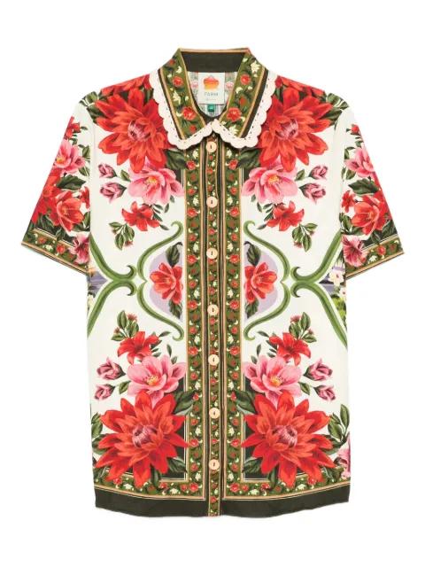 floral scallop-collar shirt by FARM RIO