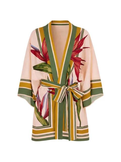 floral striped kimono by FARM RIO