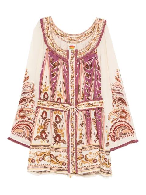 floral tie-waist mini dress by FARM RIO