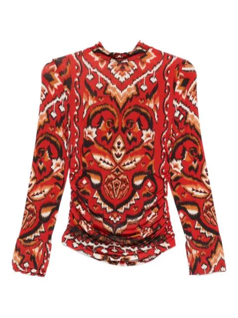 geometric-pattern long-sleeves T-shirt by FARM RIO