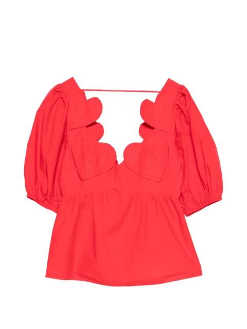 heart puff-sleeve blouse by FARM RIO