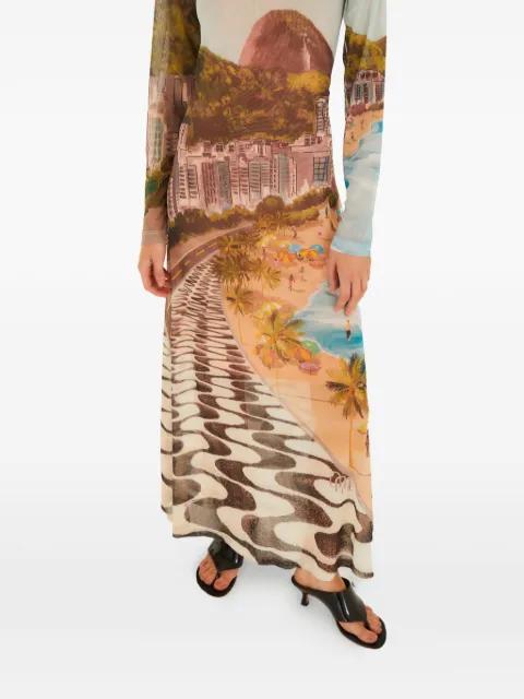 long-sleeve printed maxi dress by FARM RIO