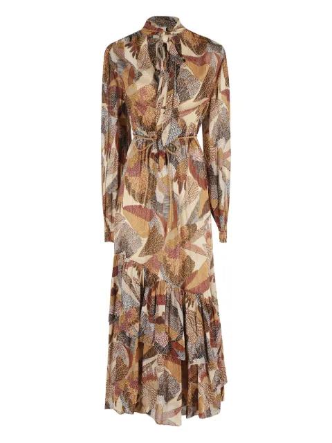 macaws-print ruffled maxi dress by FARM RIO