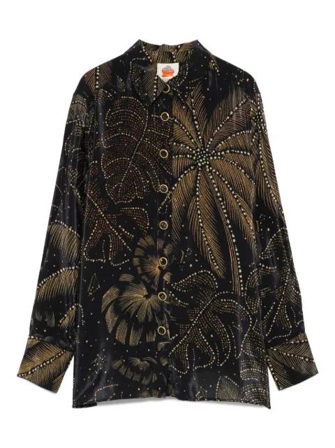 palm-print button-up shirt by FARM RIO
