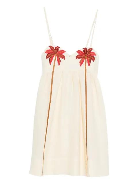 palm tree-embroidered mini dress by FARM RIO