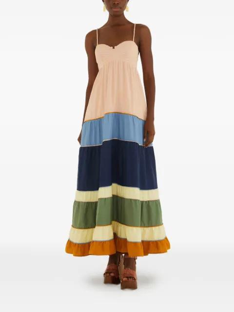 panelled pleated maxi dress by FARM RIO