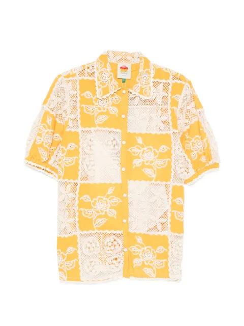 patchwork floral-embroidered shirt by FARM RIO