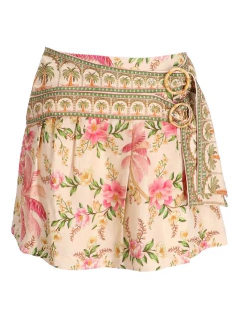 pleated floral-print belted mini skirt by FARM RIO