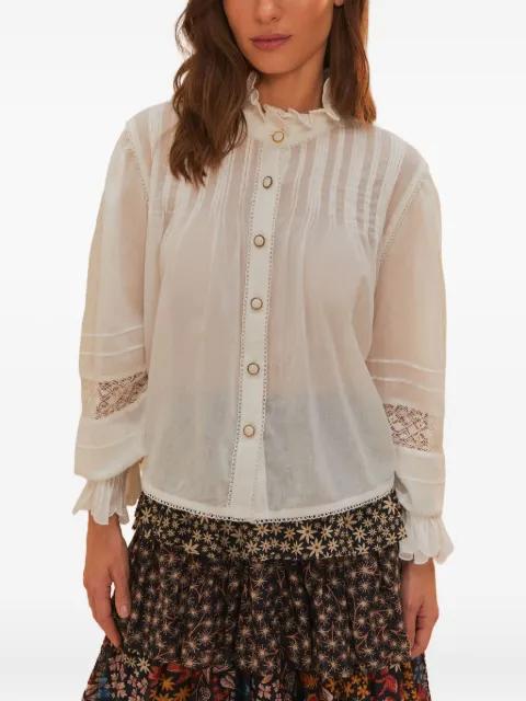 pleated lace-insert blouse by FARM RIO pleated lace-insert blouse by FARM RIO