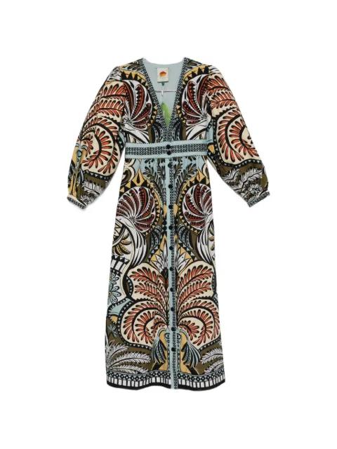 printed V-neck dress by FARM RIO