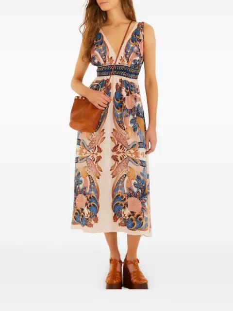 printed V-neck midi dress by FARM RIO