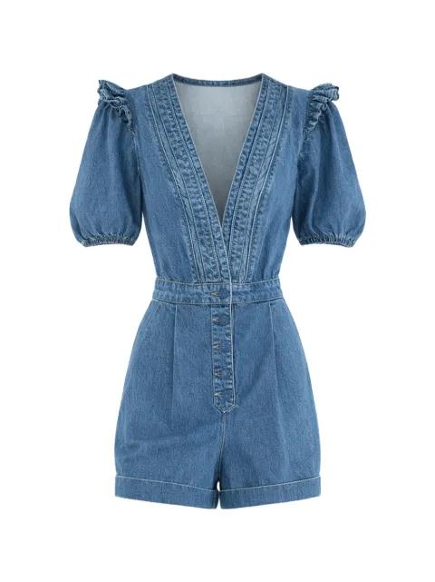 ruffled V-neck playsuit by FARM RIO