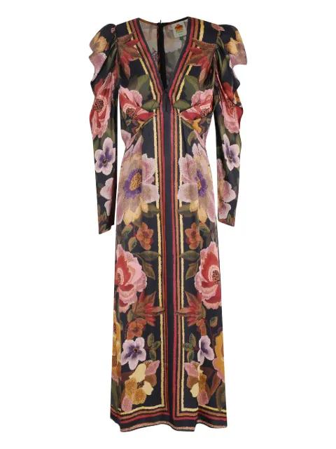 ruffled floral midi dress by FARM RIO