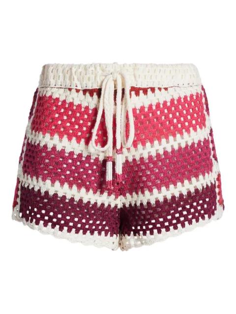 striped-pattern crochet shorts by FARM RIO