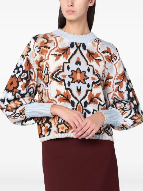 tapestry balloon-sleeve sweater by FARM RIO