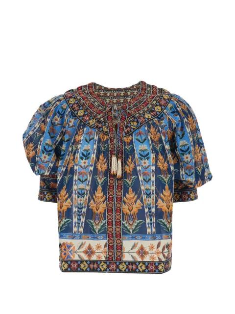 tassel printed top by FARM RIO