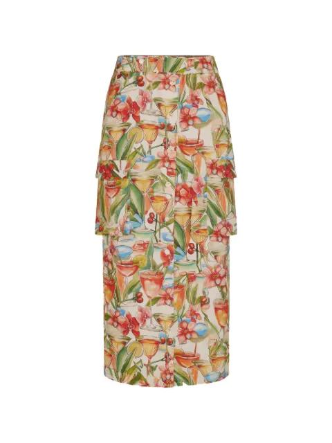tiered floral skirt by FARM RIO