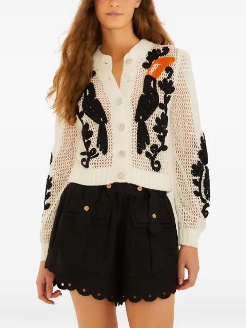 toucan-motif crochet cardigan by FARM RIO
