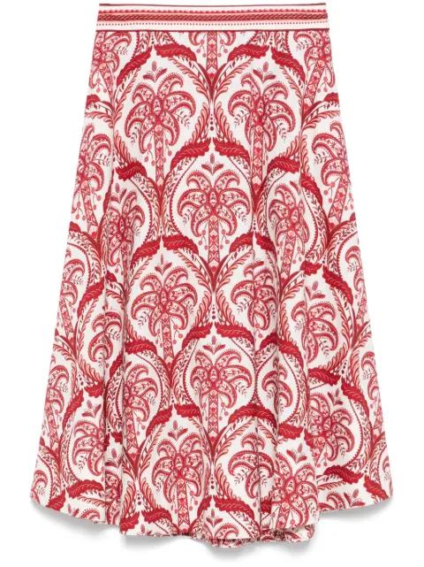 tropical cameo-print midi skirt by FARM RIO