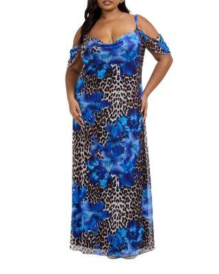 Leopard Print and Floral Maxi Dress by FASHION-SZN CURVE