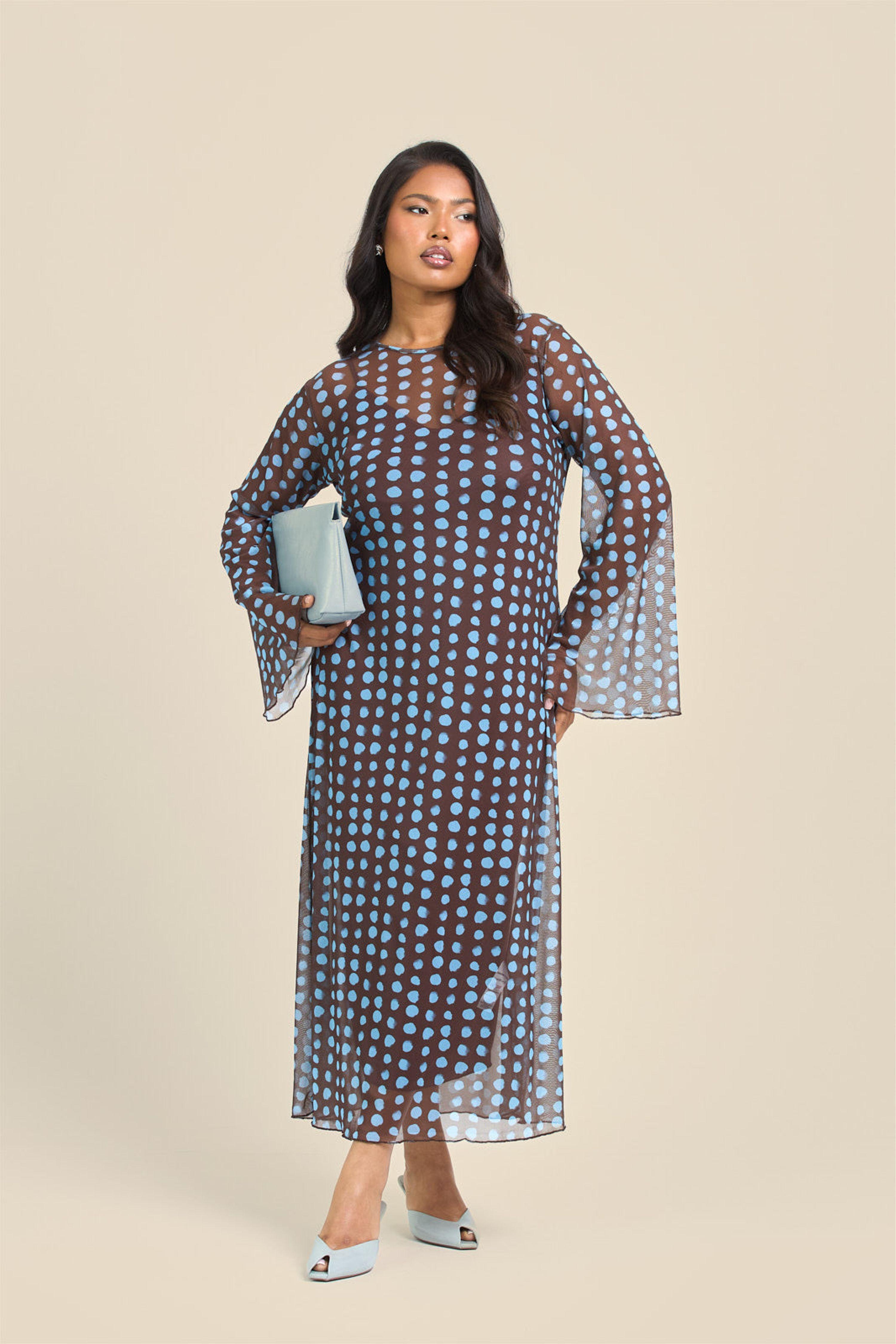 Curve Polka Dot Swing Style Maxi Dress by FASHION-SZN