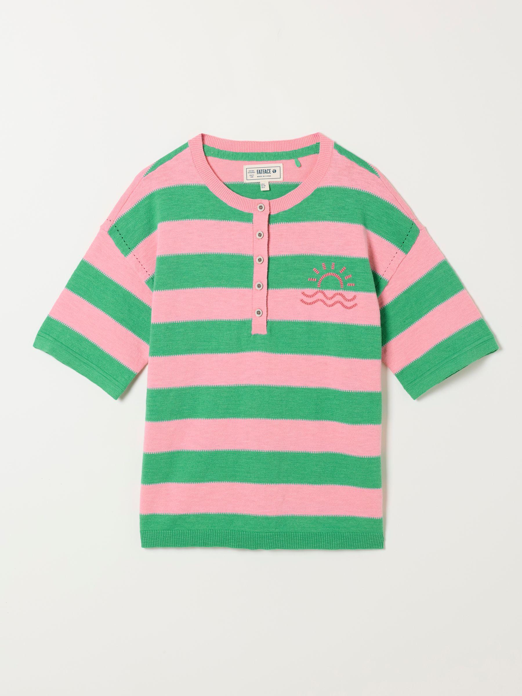 Abigail Pink Stripe Knitted Top by FAT FACE